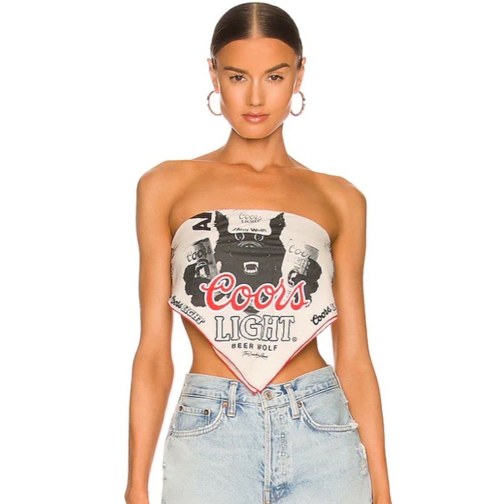 REVOLVE FESTIVAL COORS LIGHT Graphic Tube Top - Black and White NEW